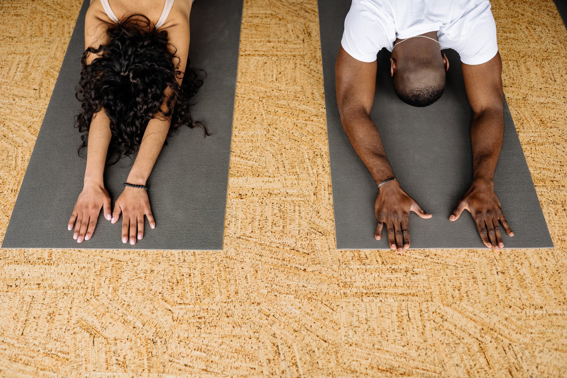 Man and Woman Doing Yoga